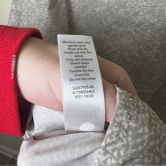 Athleta Womens Zuma Printed Tunic Shirt Dress Grey White Long Sleeve 2X Pockets - Picture 9 of 10